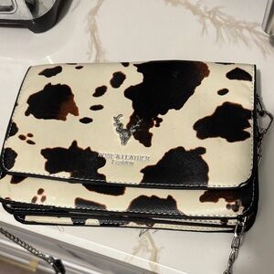 Rose & Leather cow print purse/bag crossbody